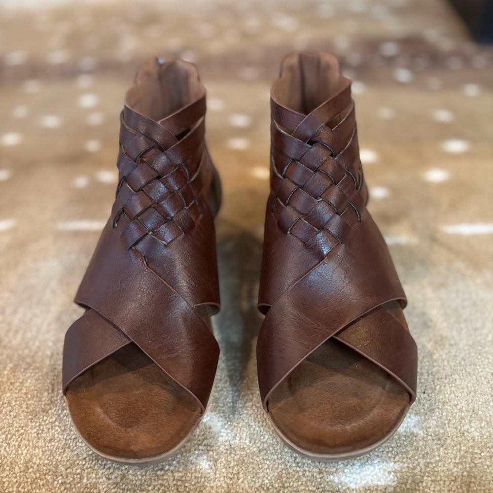 Natural Reflections Ankle Wrap Woven Sandals